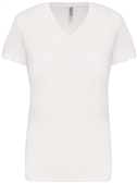 Kariban Dames T-shirt 
<br />V-hals Korte Mouwen