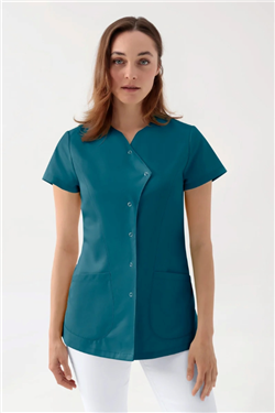 GREEN Stretch tuniek dames - asymetrische knoopsluiting