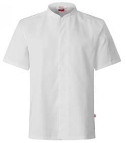 1097 Koksbuis korte mouw smart uniseks - Wit/Zwart