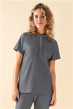 KAERE dames oversteektuniek - opstaande kraag